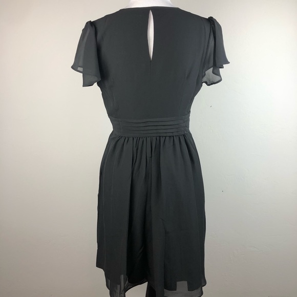 NEW ModCloth Black Chiffon Key Hole Tie Neck Dress - Picture 6 of 8